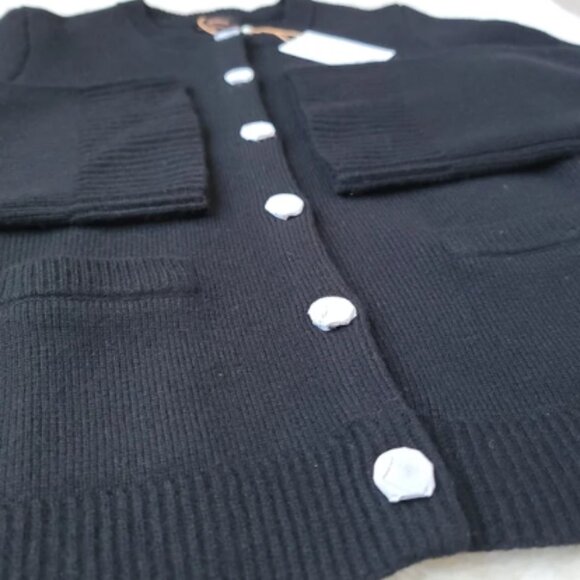 NWT Quince 100% Mongolian Cashmere Structured Cardigan, Black M - Picture 2 of 6